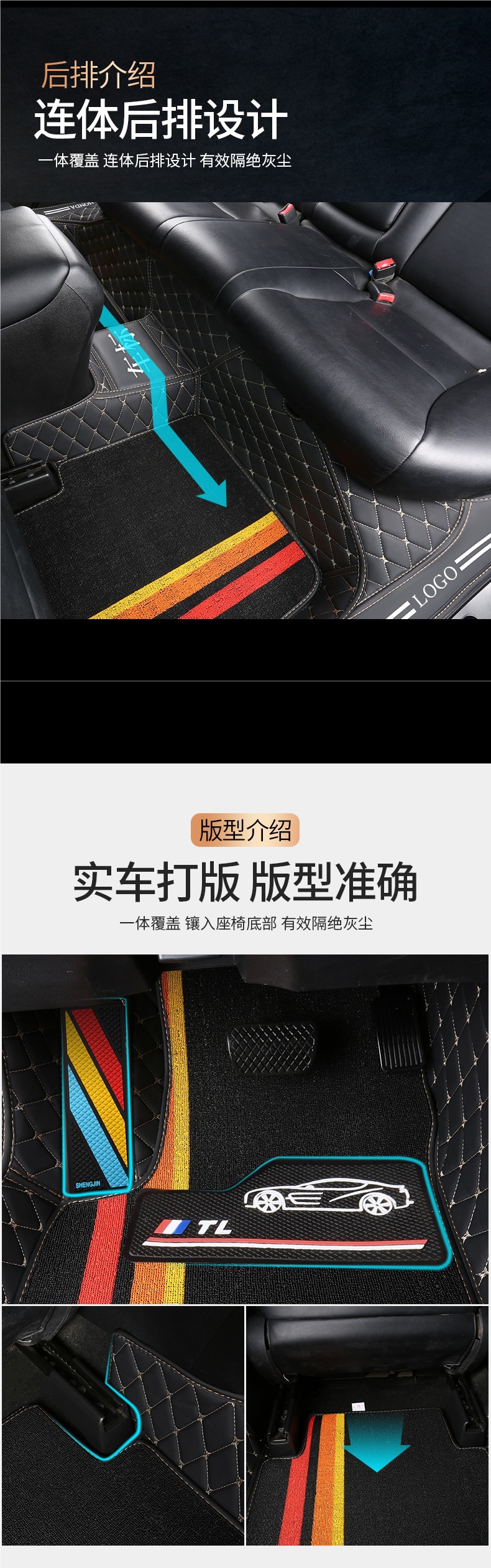 Car Floor Mats, Fully Enclosed Special Leather Double-Layer Xuesnis Foot Mats [Special Vehicles for Thousands of Models]