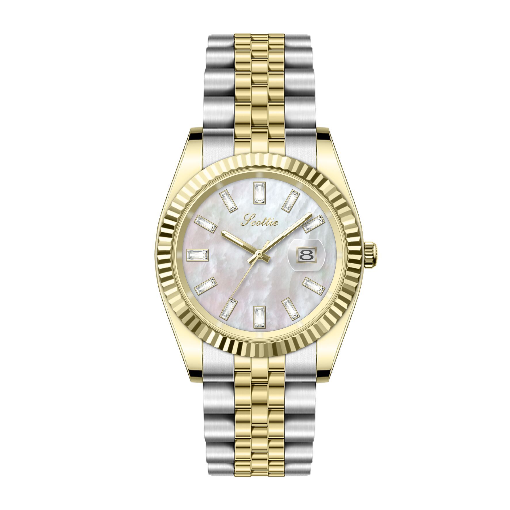 Women's Gender Casual Simple Style Commute Round Butterfly Double Snap Quartz Watch