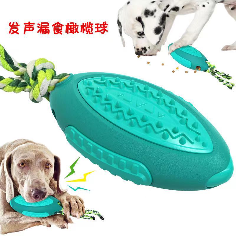 Amazon Pet Products Factory Wholesale Company New Explosions Molar Voice Leakage Rugby Dog Toys