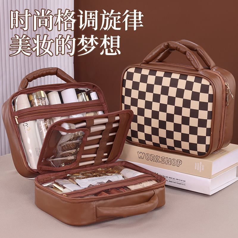 Transfronterizo nuevo estilo de maquillaje de alta calidad de gran capacidad de viaje portátil multifuncional bolsa de maquillaje portátil