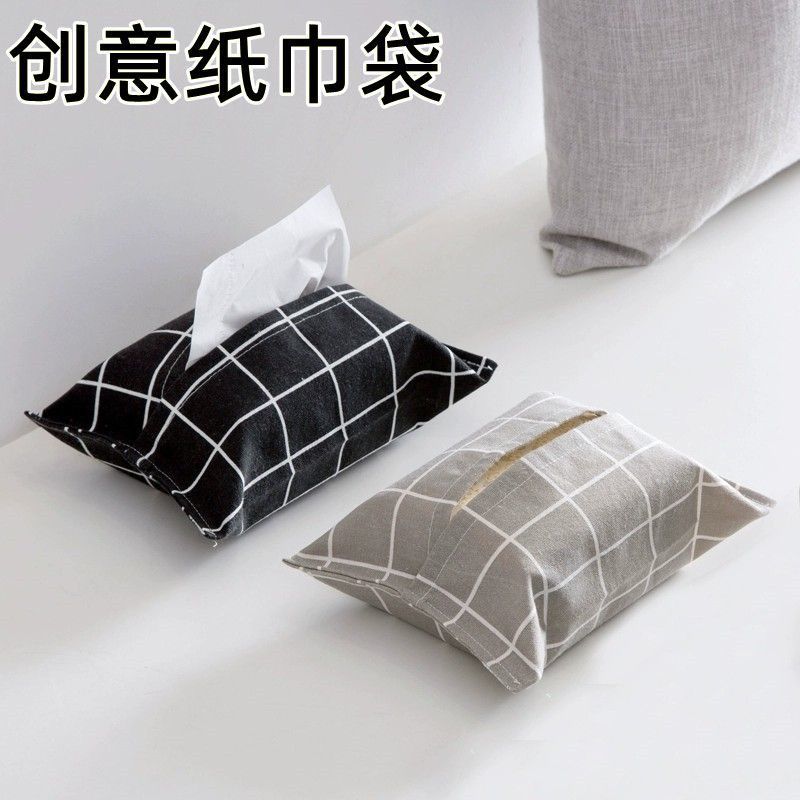 居家棉麻纸巾套纸巾袋纸抽袋布艺车载抽纸袋纸巾盒抽纸盒纸巾包