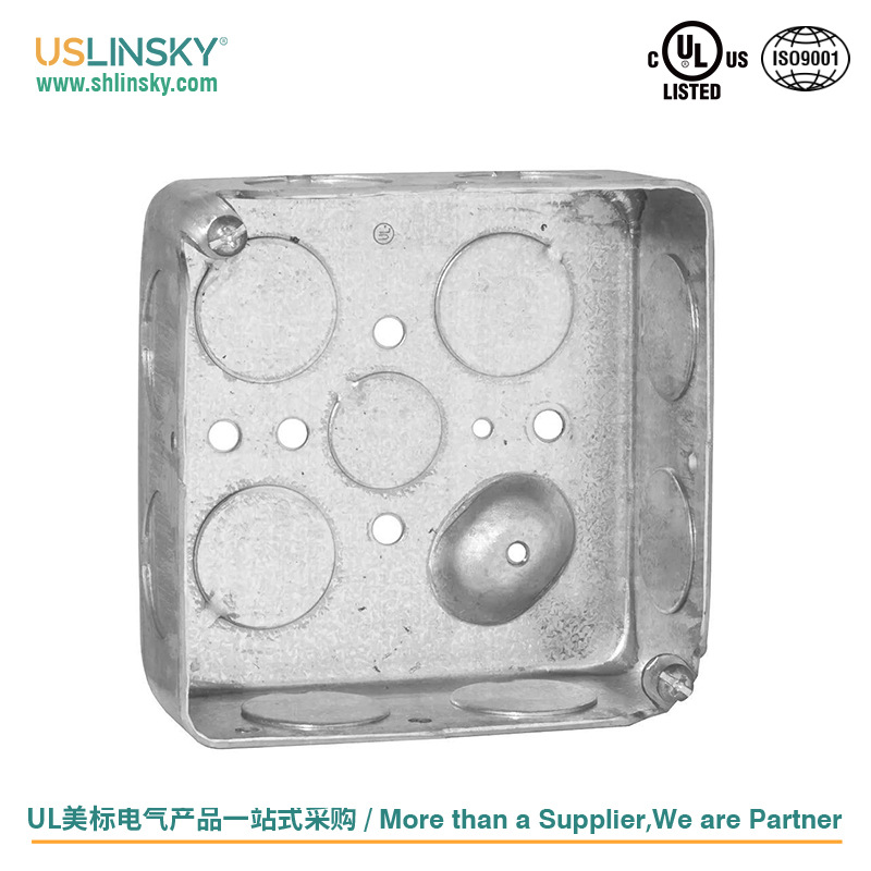 USLINSKY灵天美标电气金属接线盒UL认证家用电气接线盒镀锌盒子