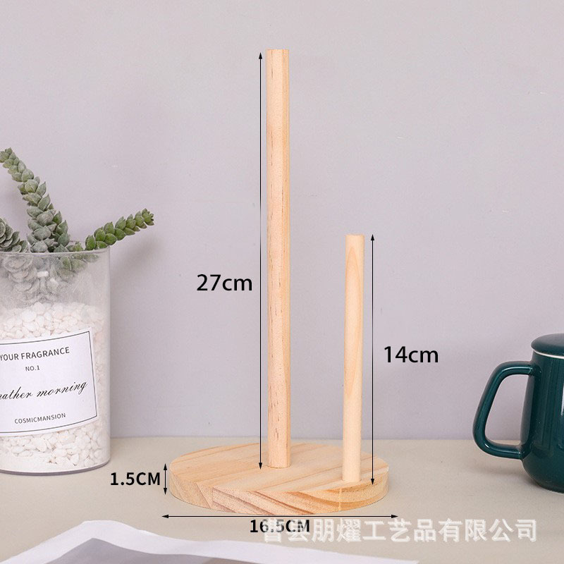 Spot toallero de papel de madera comedor de cocina soporte de almacenamiento de papel de rollo de madera vertical soporte de película de plástico soporte de trapo perezoso