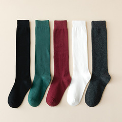 Women's Socks Stackable Socks Solid Color Medium Calf Socks Japanese Style Versatile Long Socks