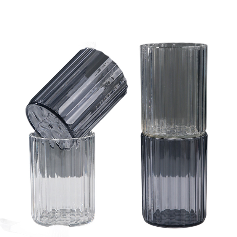 Taza de lavado de rayas de lujo, taza de cepillo de dientes transparente para parejas, taza de lavado doméstica, taza de almacenamiento de taza de estilo nórdico, taza simple