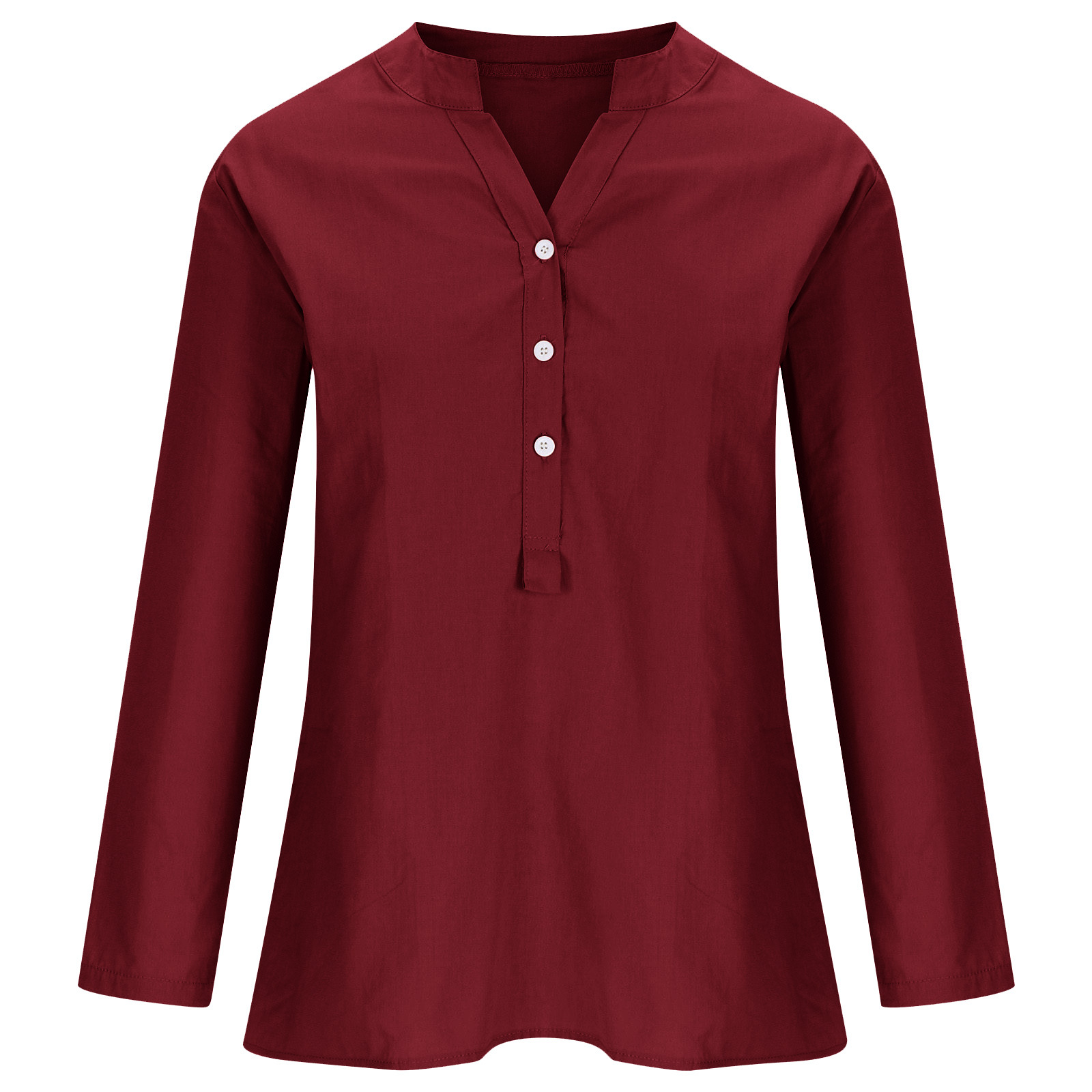 Women's Blouse Long Sleeve Blouses Button Simple Style Solid Color display picture 15