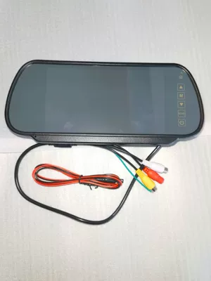7-inch rearview mirror display with mp5 car Bluetooth SD/USB interface reversing image HD FM transmitter (Car display) - 7-inch-rearview-mirror-display-2av-head-dc-line