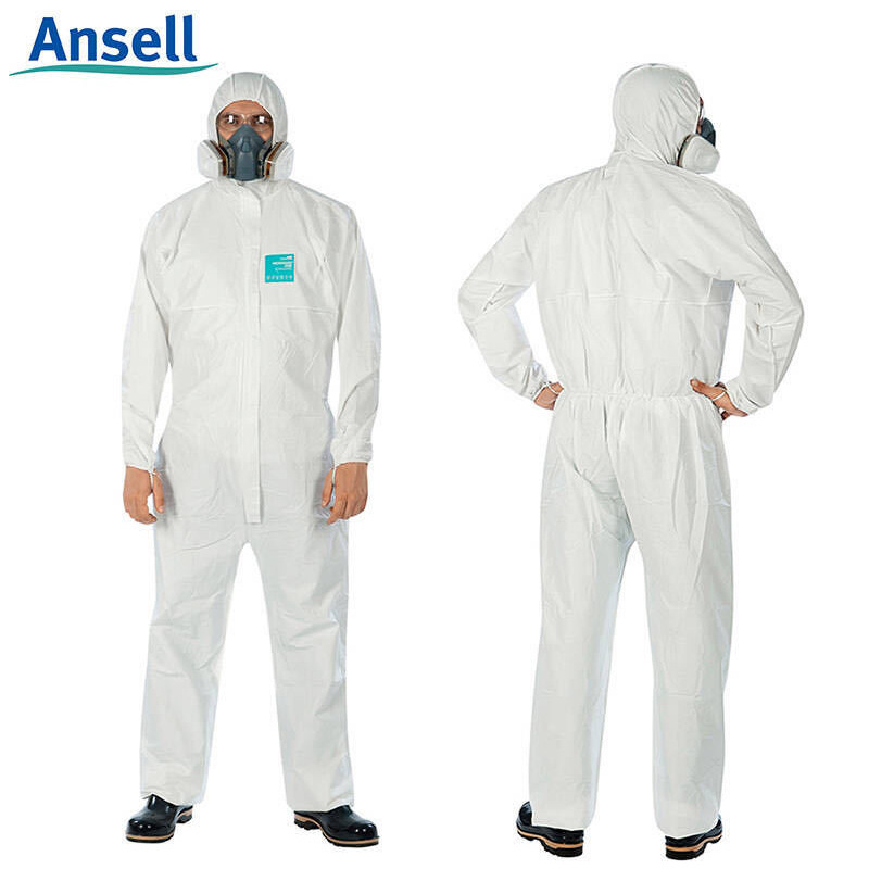 安思尔 微护佳MG2000防护服防粉尘连体带帽防护服 白色标准无纺布