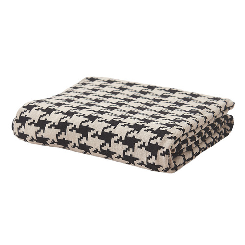 Yutu Textile Knitted Black and White Houndstooth Blanket Pure Cotton Blanket Quilt Nap Blanket Single Air Conditioning Blanket Sofa Blanket