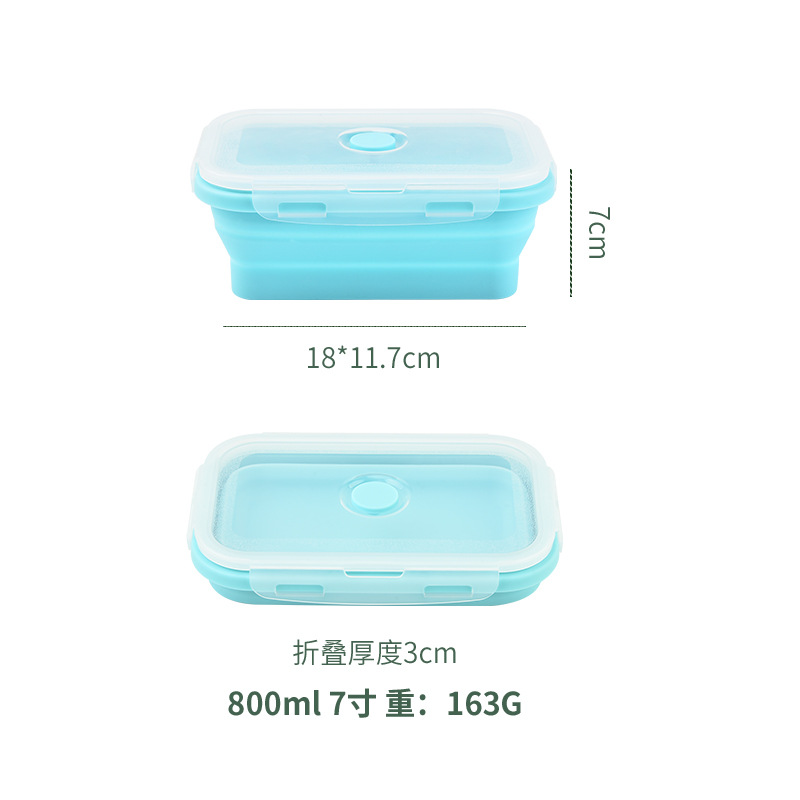 Fiambrera de silicona plegable redonda de 4 piezas caja bento creativa caja de almacenamiento de tazón plegable para el hogar juego de caja de conservación