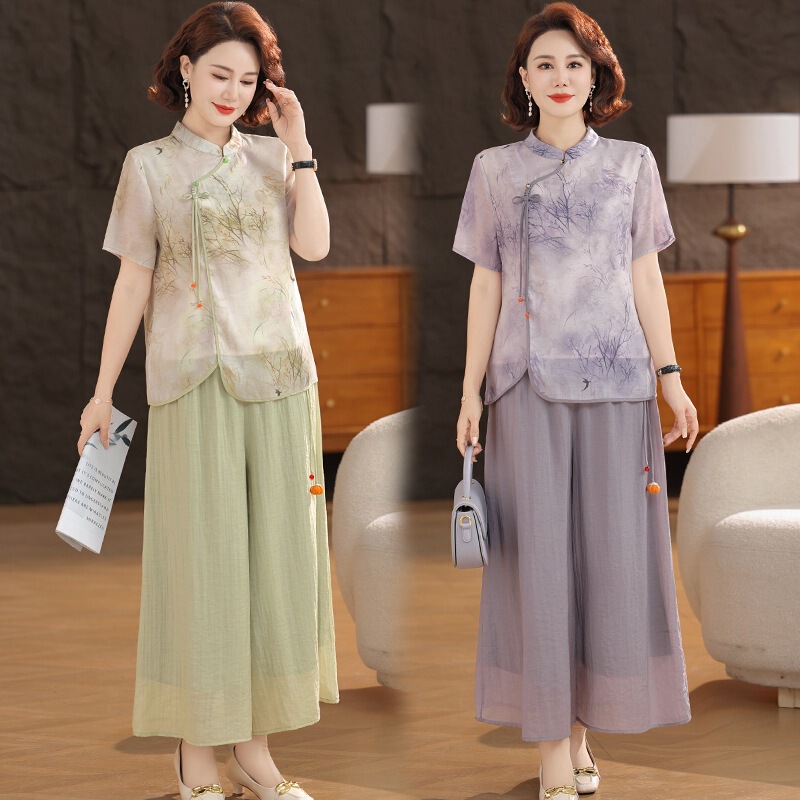 Mom's Summer Dress and Pants Set, Fashionable 2026 New Style for Women over Fifty, Age-Reducing for 40-Year-Olds, Stylish for Middle-Aged Women Mom's Summer Dress and Pants Set, Fashionable 2026 New Style for Women over Fifty, Age-Reducing for 40-Year-Olds, Stylish for Middle-Aged Women