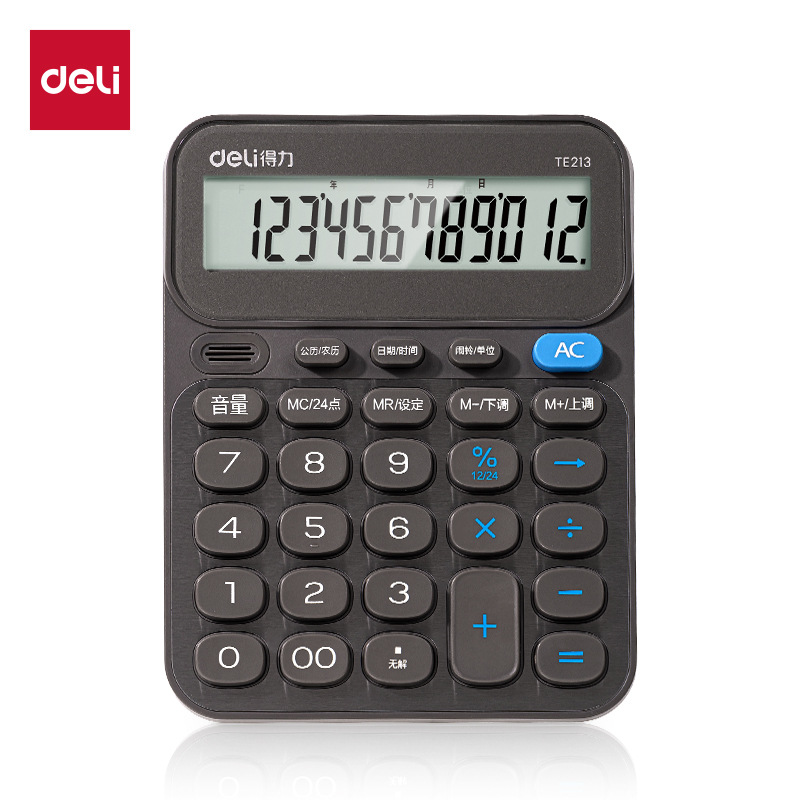 Calculadora de voz TE213 / TE214 Estudiantes para aprender oficina financiera Calculadora de 12 dígitos comúnmente utilizada