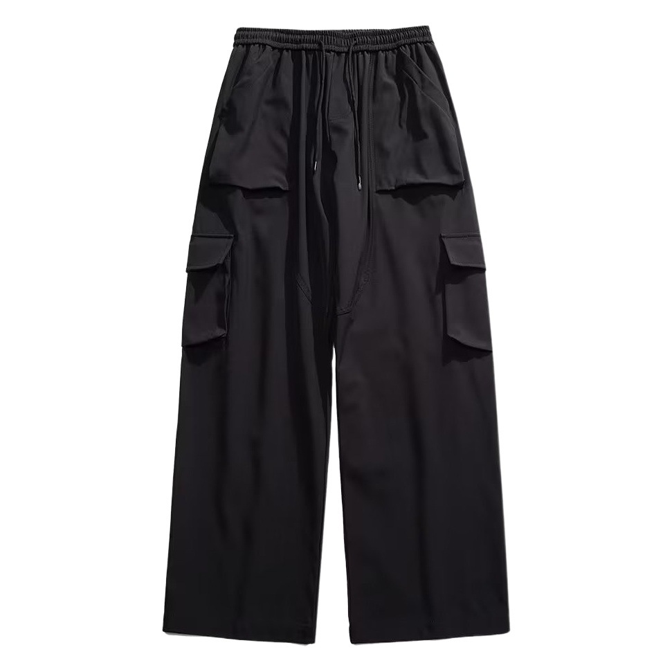 Ropa DE TRABAJO negra pantalones casuales para hombres 2023 primavera y otoño todo a juego Ruan Pantalones rectos de pierna ancha para hombres deportivos guapos