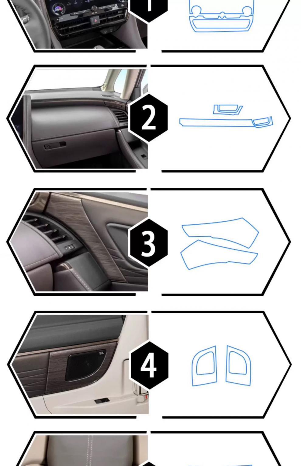 Suitable for Toyota Wilfa interior protective film, gear shift instrument panel, central control navigation decoration, car accessories, transparent and high-definition