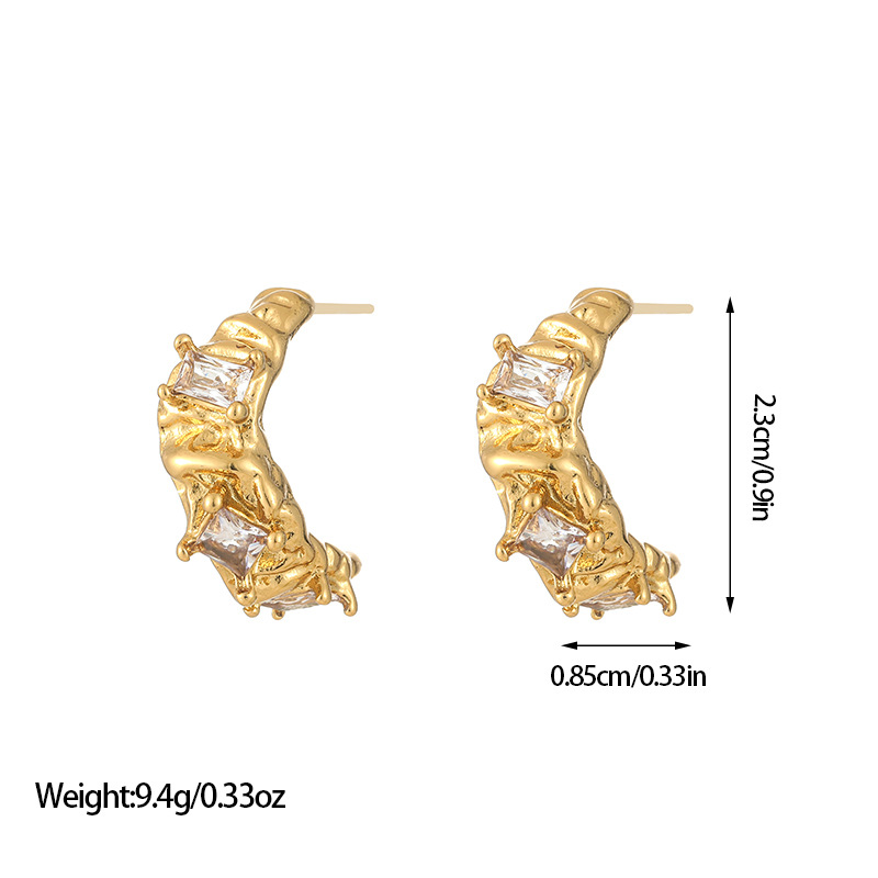 Zircon Inlay Material 1 Pair Vacation Classic Style Solid Color Inlay Titanium Steel Zircon Ear Studs