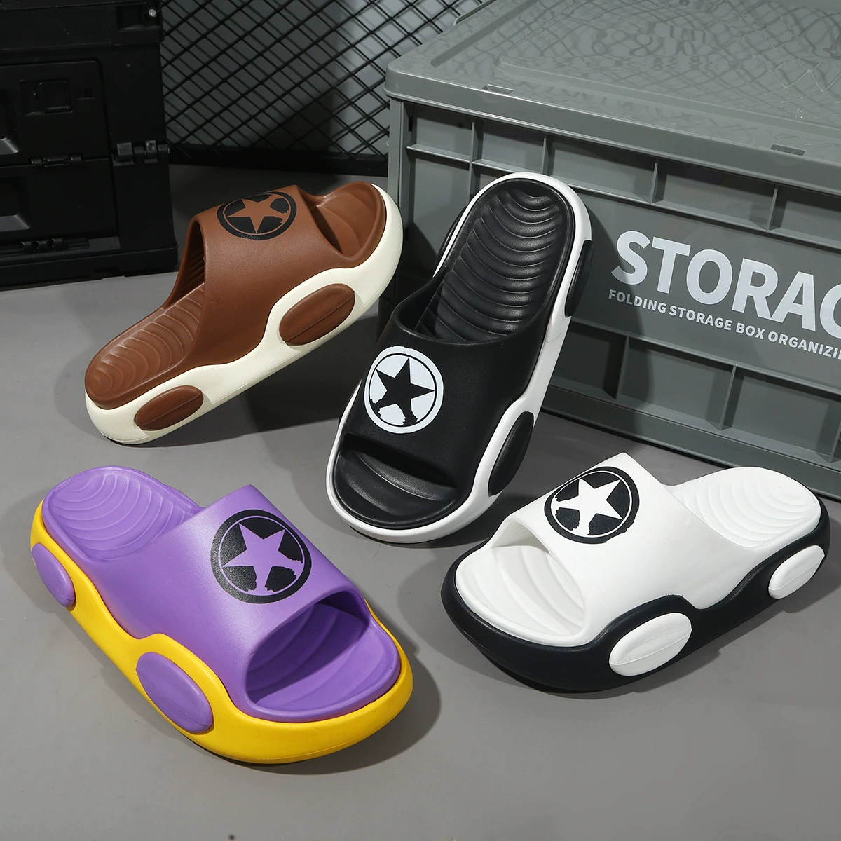 Новые противоскользящие и против запаха тапочки из ЭВА для повседневной рабочей одежды, противоскользящие тапочки на толстой подошве, бесшумные тапочки, мужские тапочки, мужские