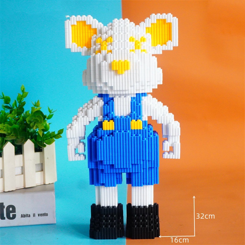 Compatible con Lego pequeñas partículas ensambladas juguete Super blanco oso violento bloques de construcción grande decoración piso adulto alta dificultad rompecabezas