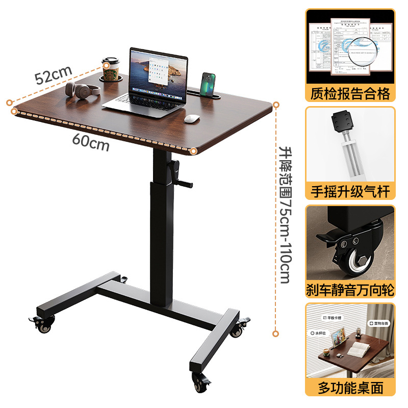 Mesa de cama elevable móvil escritorio de computadora escritorio de estudio doméstico escritorio plegable pequeño escritorio de trabajo de pie