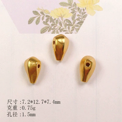 S925 Silver Gold-Plated Three-Way Phaseless Buddha Five-Sutra Accessories Bracelet Necklace String Decoration DIY Handmade Bead Semi-Finished Product (Zərgərlik ara hissələri) - melon-seed-tee