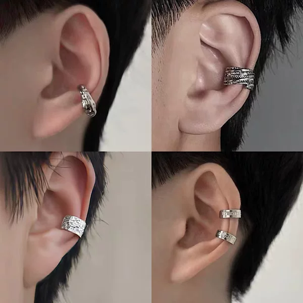 Non-Pierced Ear Clips, Niche Design Ear Cuffs, Men's Fake Ear Studs, Men's Ear Bone Clips, Fake Earrings, Ear Pendants, High-End Ear Accessories