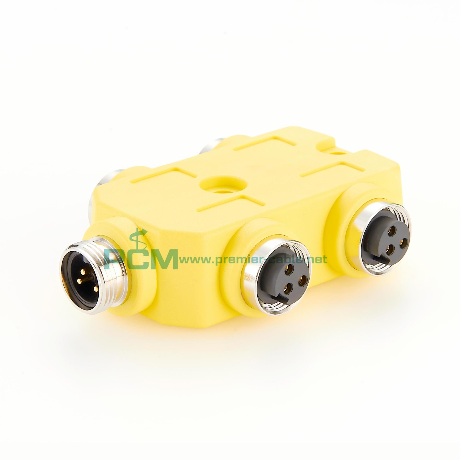 7/8电源分配器分线盒集线器4端口8端口3芯4芯5芯 IP67接线端子块