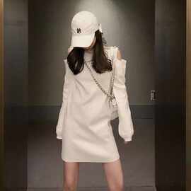 连衣裙子法式初恋赫本风超仙女神范高冷御姐宫廷森系桔梗复古