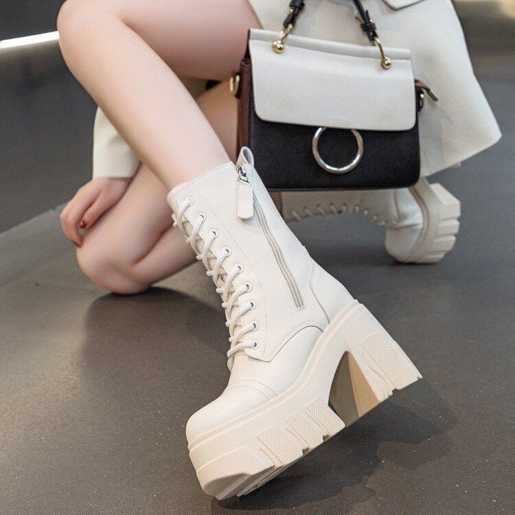 11cm Ultra-High Heel Martin Boots for Women, 2026 Winter New Fashion Platform Slimming Thick-Soled Height-Increasing British Style Short Boots 11cm Ultra-High Heel Martin Boots for Women, 2026 Winter New Fashion Platform Slimming Thick-Soled Height-Increasing British Style Short Boots