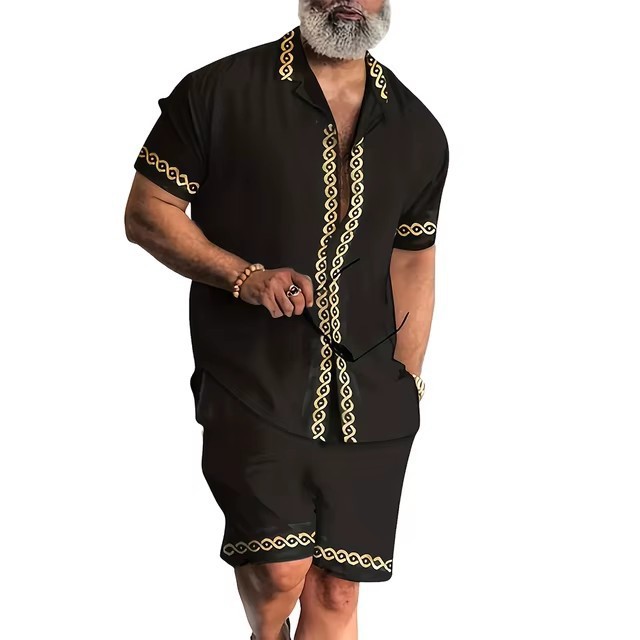 Moda 3D impresión digital spot comercio exterior Xiyin venta caliente verano hawaiano vacaciones camisa pantalones cortos traje de 2 piezas