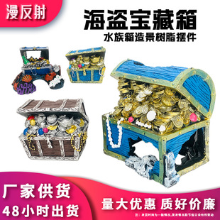 Crafts decoration treasure hunting Frog people treasure box fish tank aquarium landscape decoration miniature landscape swing resin sink bottom