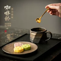 Ретро-золотистая кофейная чашка с блюдцем, керамическая декоративная домашняя кружка, элегантная высококачественная кружка, молочная чашка, дропшипинг