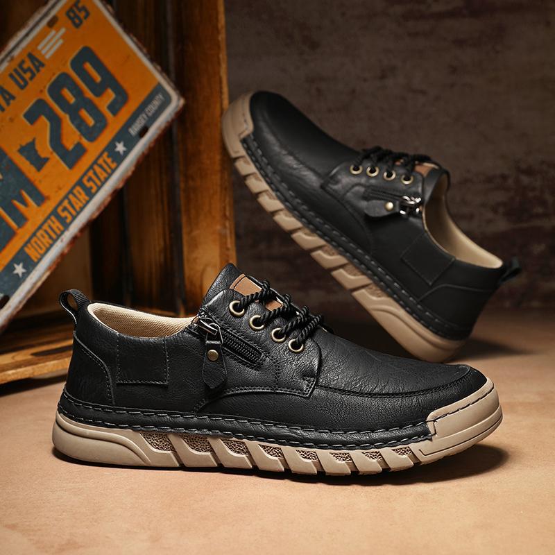 British Retro Handmade Business Casual Leather Shoes for Men, Non-Slip Large Size Men's Shoes, 2026 New Autumn Workwear Trendy Shoes