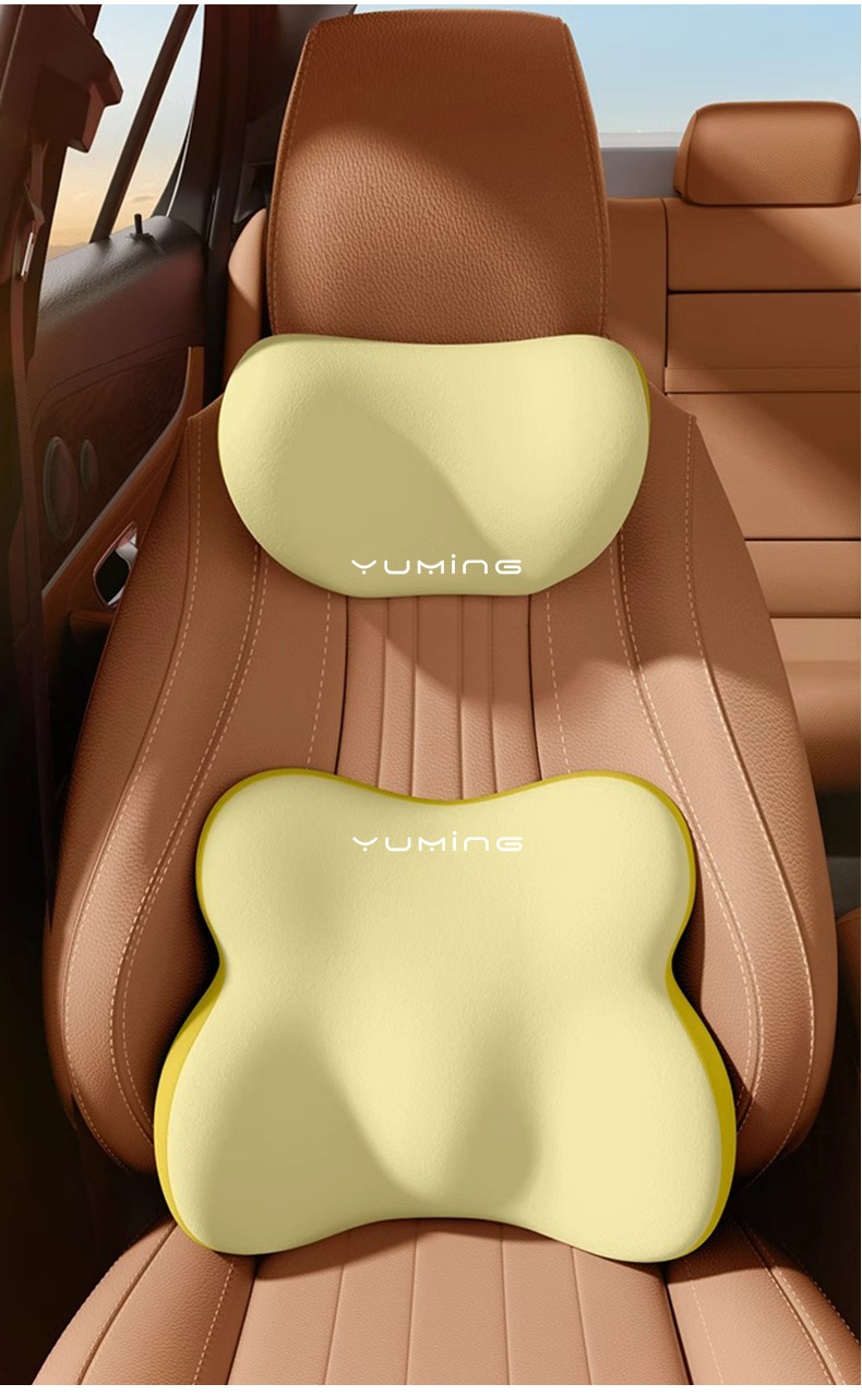 Wholesale Car Headrest and Lumbar Support Memory Foam for All Seasons, Comfortable Waist and Neck Protection, Car Waist Protection Artifact Cushion