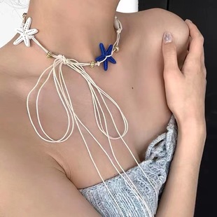 One Chain Two Wear Ins Cute Style Ocean Star Dopamine Rope Clavicle Chain 2024 Design Waist Chain Trend