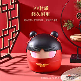 新款哪吒桌面垃圾桶网红同款魔童可爱翻盖办公纸篓杂物整理收纳桶
