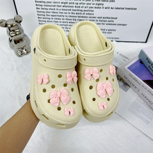 树脂粉色蝴蝶结洞洞鞋配饰装饰品diy配饰花园配件套装鞋可爱饰扣