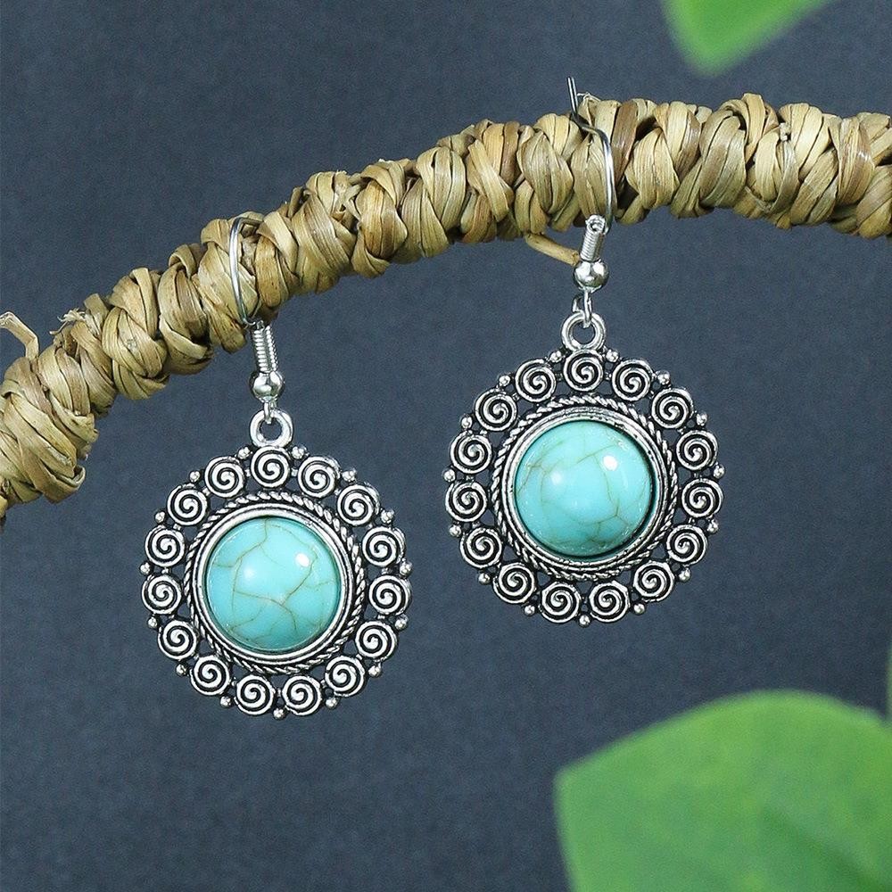 9g Weight Alloy Ear Needle Material Drop Earrings Classification 1 Pair Quantity Holiday, Daily Occasion Alloy Material Geometric Pattern All Seasons Season Women's Gender Polished Finish Plating Design Retro, Ethnic Style Style 1 Pair Retro Ethnic Style Geometric Plating Alloy Drop Earrings 12