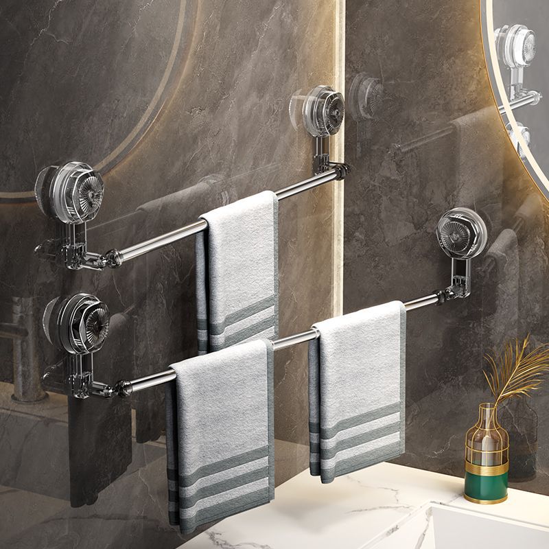Toallero de ventosa Toallero de baño sin perforación Estante de barra de toalla telescópica de baño Estante de almacenamiento de toalla de baño