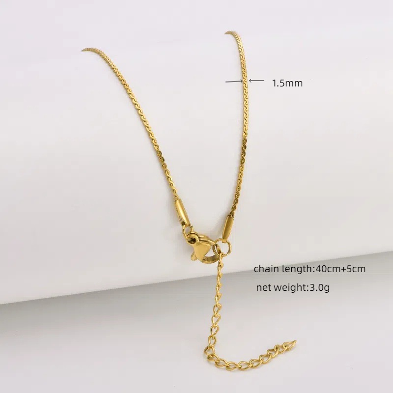 17g Weight Chain Jewelry Making Type 18K Gold Plated Plating Material Chain Necklace Classification 1 Piece Quantity Titanium Steel Material Geometric Pattern All Seasons Season Polished Finish Plating Design Simple Style Style 1 Piece Titanium Steel 18K Gold Plated Polished Chain Necklace Chain Simple Style Geometric 14