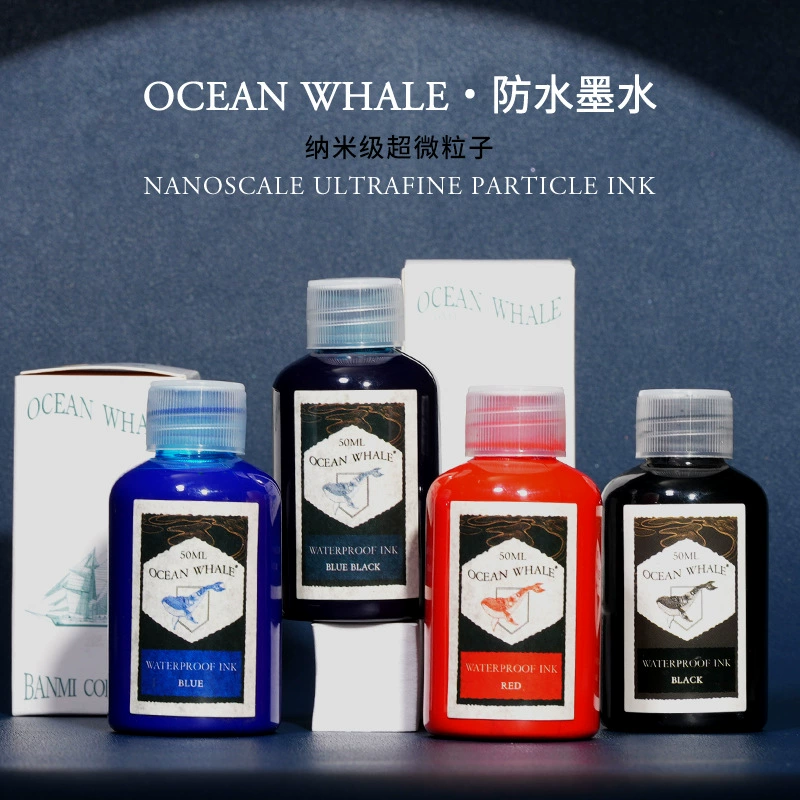 [Водонепроницаемый уровень] Ручка-чернильница Whale четырехцветные углеродные чернила, стальная перьевая ручка, макающаяся в чернила, для подписи учащихся и офиса