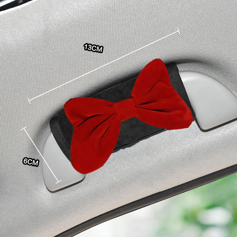 Tejido amor arco mango de automóvil guante de freno interior mango de puerta cubierta de protección mango de techo decoración