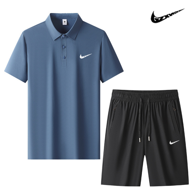 Summer New Trendy Men's Suit, Breathable Thin Casual Loose Sportswear, Men's Ice Silk Large Size Polo Shirt Summer New Trendy Men's Suit, Breathable Thin Casual Loose Sportswear, Men's Ice Silk Large Size Polo Shirt