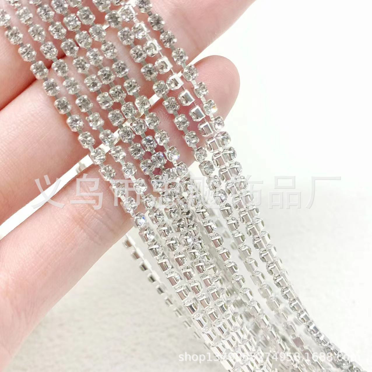 Cadena de garra encriptada de 1.5-4mm, cadena de diamantes de imitación, cadena de garra de cobre, cadena para vestido de novia, cadena para arte de uñas, cadena de encaje DIY hecha a mano para ropa, zapatos y sombreros