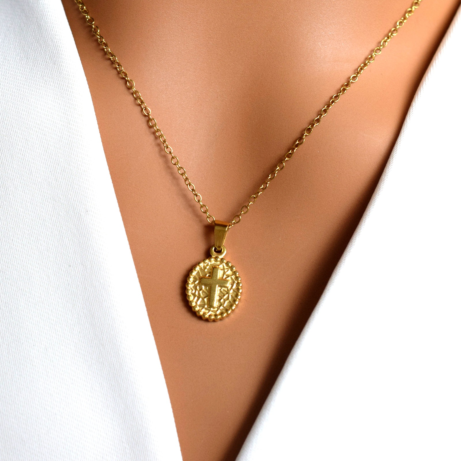 universal retro small design necklace stainless steel