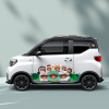 Wuling Hongguang mini Macaron body pulls a flower animation cartoon post Wuling game decoration car sticker