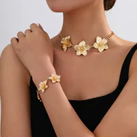 Wish новый темперамент холодный модный ожерелье цветочный набор сшить дикий легкий роскошный браслет ключицы через границу