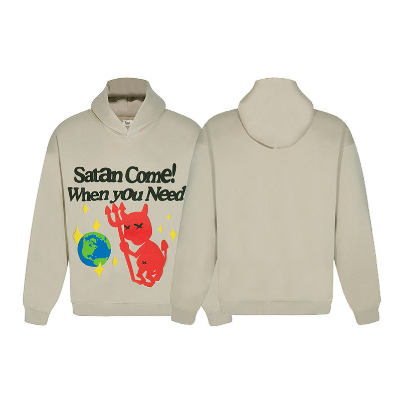 Planeta roto Impresión de espuma de letra Planeta roto suelta casual suéter con capucha hombres y mujeres moda