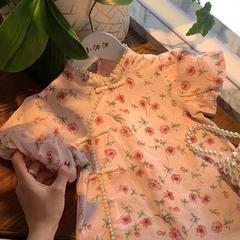 Girls Dress New Retro Summer Children's Style Cheongsam Princess Skirt Children's Hanfu Baby Girl Summer Dress