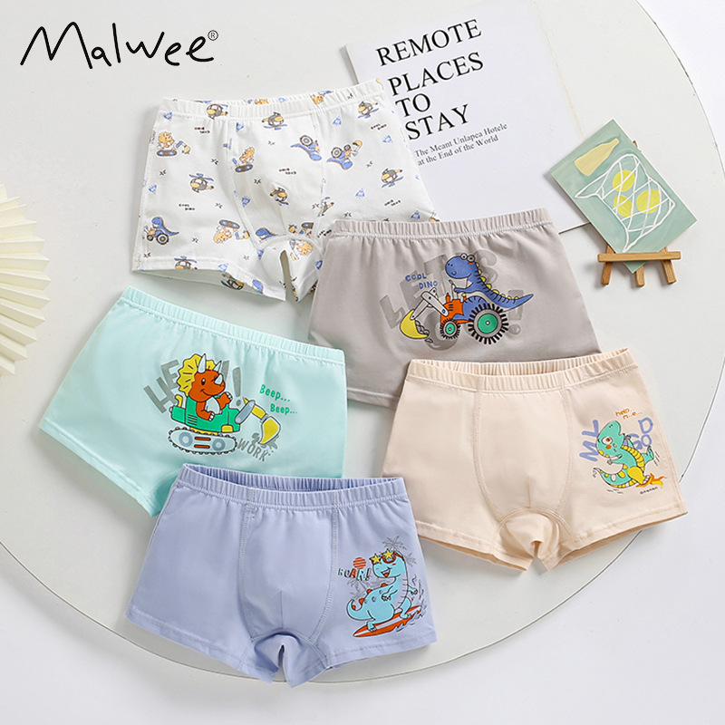 Malwee transfronterizo Europa y América nueva ropa interior para niños 110 a 170cm cinco paquetes de ropa interior para niños