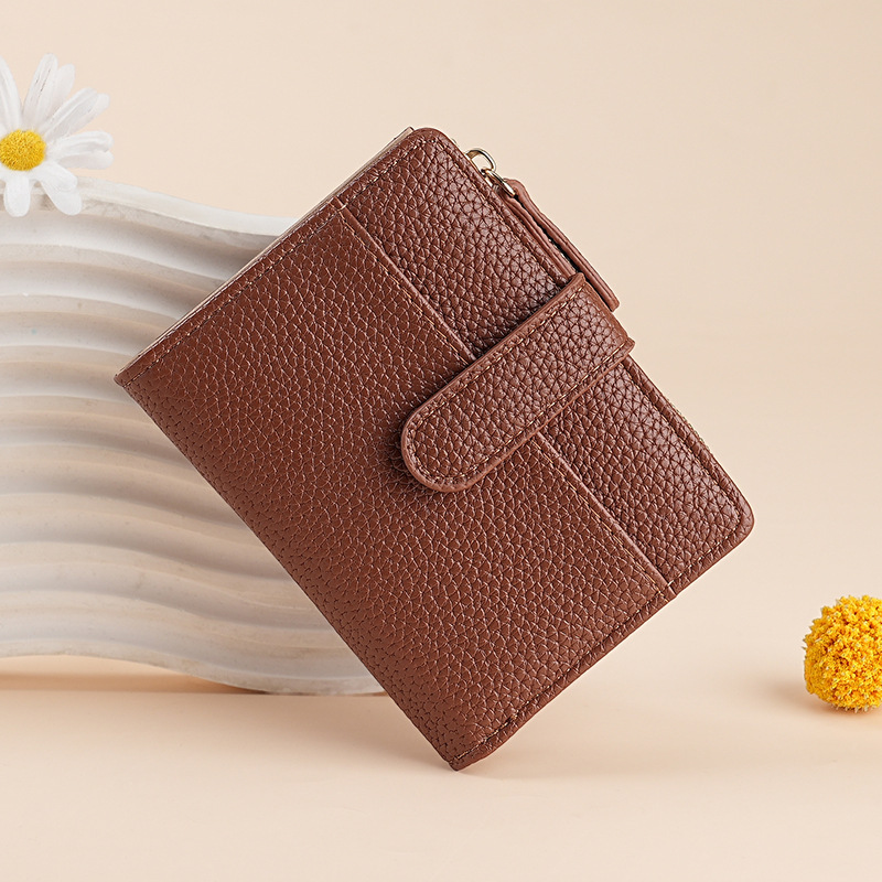 New Women's Wallet Short Cross-border Fashion Card Bag Women's High-end Elegant Two-fold Multi-card Zipper Coin Purse