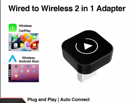 Smart Car-Machine Connectivity Box Android Auto 2-in-1 Wired to Wireless Smart Wireless CarPlay Adapter